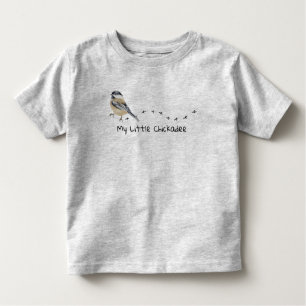 Camiseta Infantil Frio de frango bonito, pequenas trilhas de pássaro