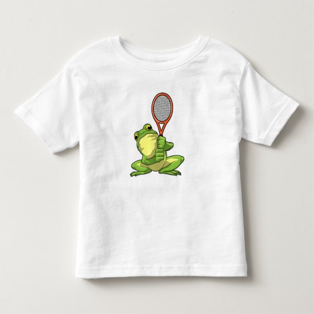 Camiseta Infantil Frog at Tennis with Tennis racket (Frente)