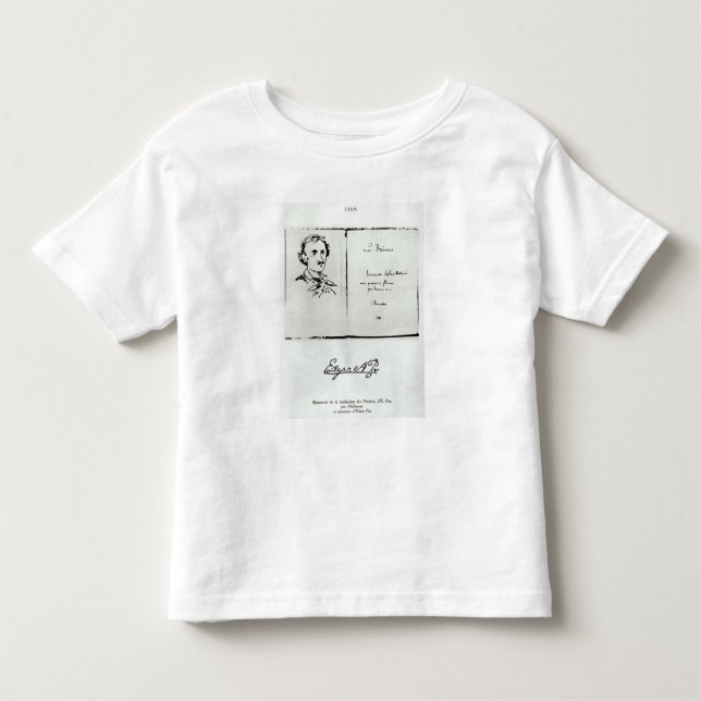 Camiseta Infantil Frontispício de "Les Poemes" por Edgar Allan Poe (Frente)