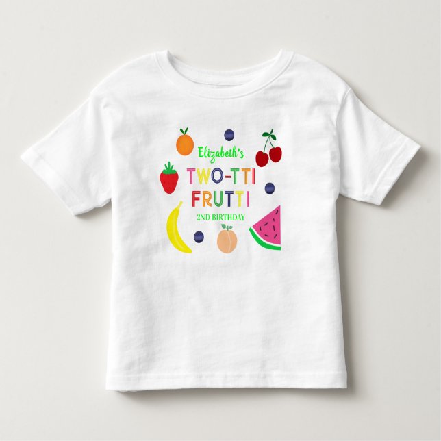 Camiseta Infantil Fruit Two-tti Frutti 2nd Birthday (Frente)