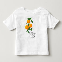Camiseta Infantil Fruta Laranja Gênesis 12:2