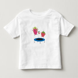 Camiseta Infantil Fruta Pulando Em Trampoline