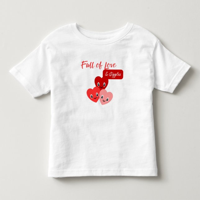 Camiseta Infantil Full of Love & Giggles Valentine (Frente)