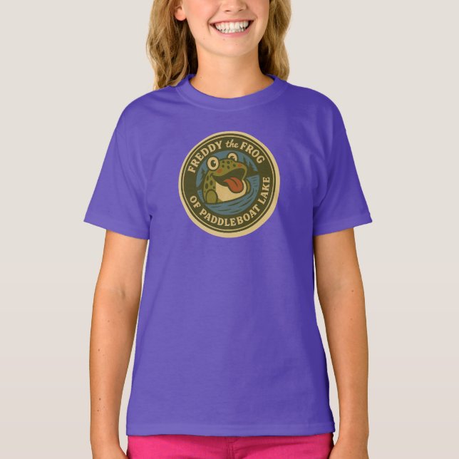 Camiseta Infantil Funky Freddy Frog do Lago Paddle (Frente)