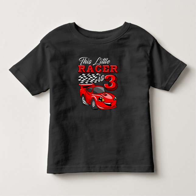 Camiseta Infantil Funny 3rd Birthday Race Car Shirt design (Frente)