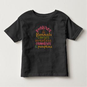 Camiseta Infantil Funny Bonfire Flannels S mores Smashing Pumpkin