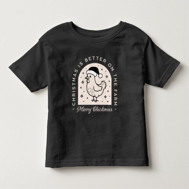 Camiseta Infantil Funny chicken Christmas farm animal puns  (Frente)