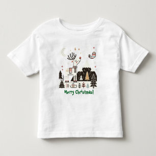 Camiseta Infantil Funny Nordic Reindeer Pattern
