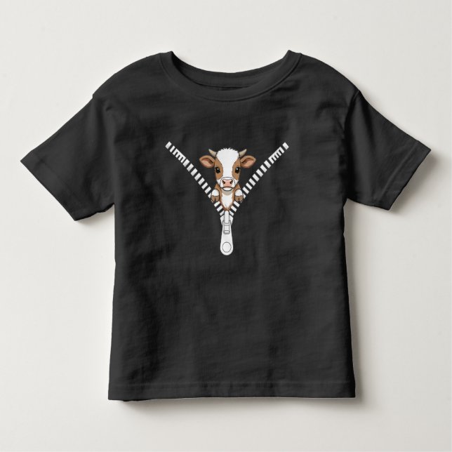 Camiseta Infantil Funny Texas Longhorn calf Peek T-Shirt (Frente)