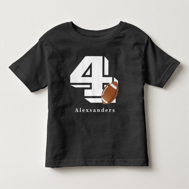 Camiseta Infantil Futebol 4º Aniversário Nome e Idade Menino (Frente)