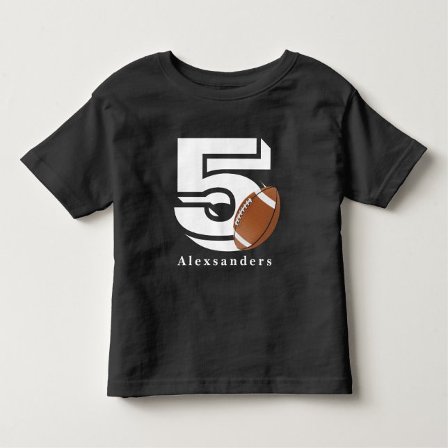 Camiseta Infantil Futebol 5 Aniversário e idade Menino (Frente)