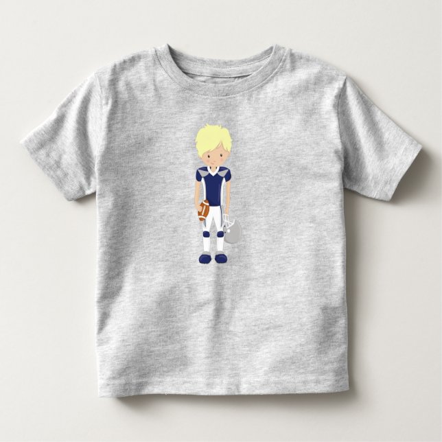 Camiseta Infantil Futebol Americano, Cabelo Loiro, Garoto Bonito, Ru (Frente)