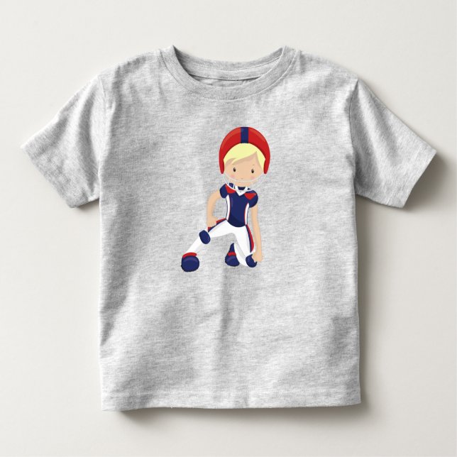 Camiseta Infantil Futebol Americano, Garoto Bonito, Cabelo Loiro, Ru (Frente)