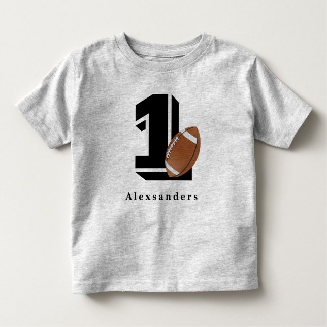 Camiseta Infantil Futebol Aniversário de 1 ano nome e idade menino m (Frente)