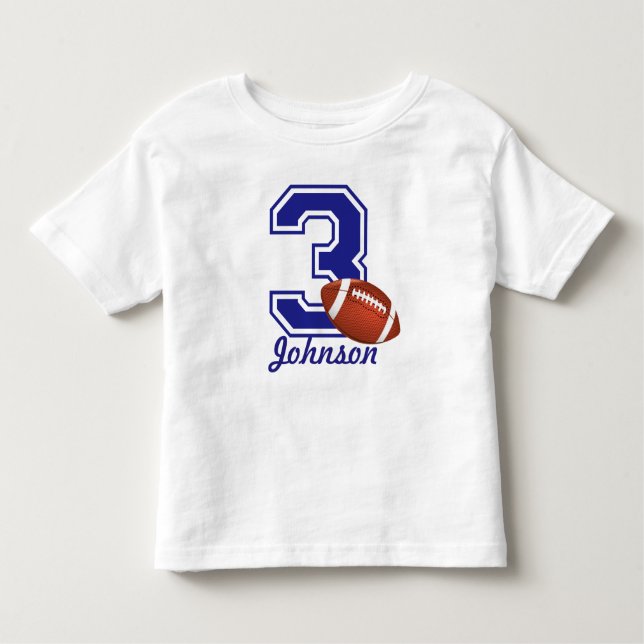 Camiseta Infantil futebol aniversário de 3 anos personalizado (Frente)