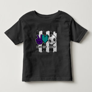 Camiseta Infantil Futebol de amor à paz em branco e preto