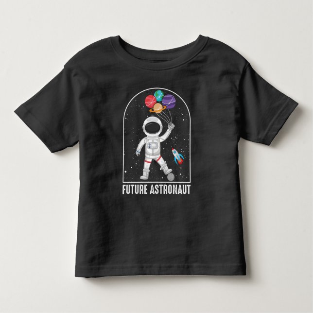 Camiseta Infantil Futuro Astronauta Jovens Sonham Carro do Foguete N (Frente)