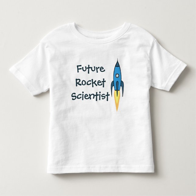 Camiseta Infantil Futuro Cientista Fogueira Azul do Espaço Engraçado (Frente)