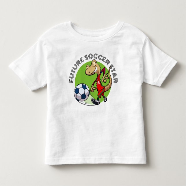 Camiseta Infantil Futuro Futebol Estrela Funny Gecko Foto do Jogador (Frente)