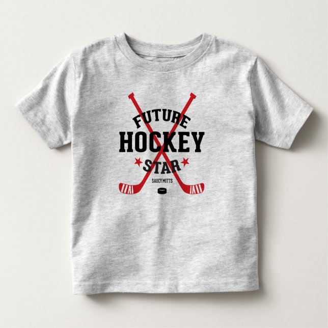 Camiseta Infantil Futuro jogador de estrelas de hóquei (Frente)