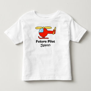 Camiseta Infantil Futuro piloto para crianças com helicóptero de bri