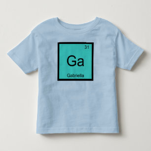 Camiseta Infantil Gabriella Nome Elemento Químico Tabela Periódica