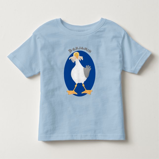 Camiseta Infantil Gaivota engraçada com desenho francês (Frente)