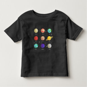 Camiseta Infantil Galáxias Espaciais Planetas Solares Vênus Mars Júp