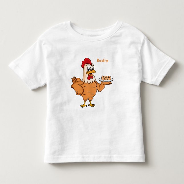 Camiseta Infantil Galinha com ovos na caricatura da placa (Frente)