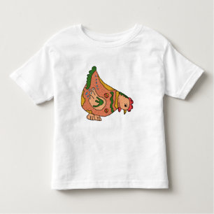 Camiseta Infantil galinha multicolor