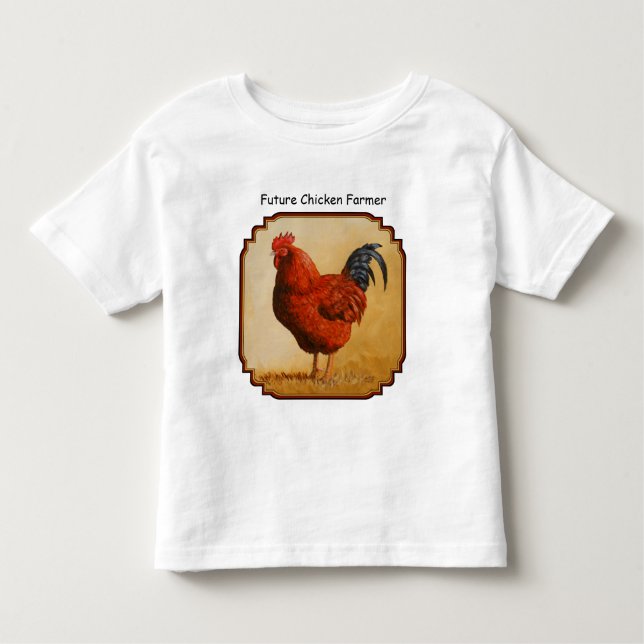 Camiseta Infantil Galinha Rhode Island Red Rooster (Frente)