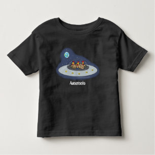 Camiseta Infantil Galinhas engraçadas na ilustração de desenhos anim
