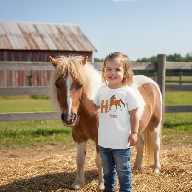 Camiseta Infantil Galloping Alphabet Adventure H é para Horse Tee (Criador carregado)