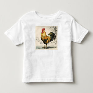 Camiseta Infantil Galo dourado arte japonesa