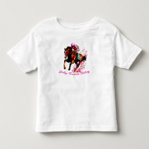 Camiseta Infantil Galope Em Direção À Vitória. Retrato de Cavalo Ele