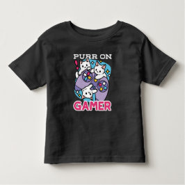 Camiseta Infantil Gamer Design - Purr On Gamer Joystick Art