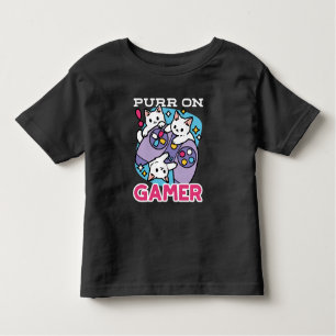 Camiseta Infantil Gamer Design - Purr On Gamer Joystick Art
