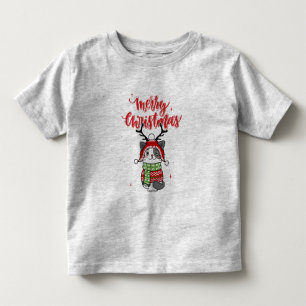 Camiseta Infantil Gancho de Natal de Gato Bonito Galore
