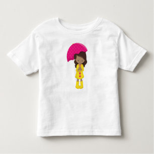 Camiseta Infantil Garota Americana Africana, Garota Em Casaco De Chu