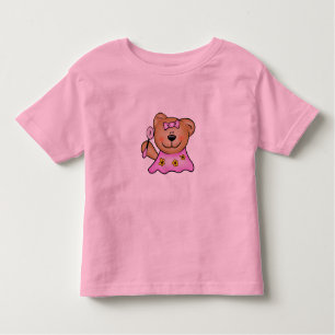 Camiseta Infantil Garota Bonita Urso de Teddy Rosa