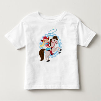 Camiseta Infantil Garota-branca do cavalo - Loura-de-rodeio