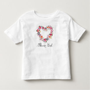Camiseta Infantil Garota Flor Blushing Heart-shirt