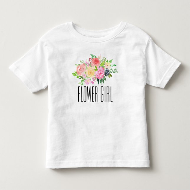 Camiseta Infantil Garota Flor Toddler Tee Kids Flower Girl T-shirt (Frente)