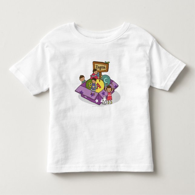 Camiseta Infantil Garota levantada com braços levantados e garotos s (Frente)