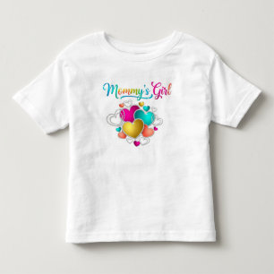 Camiseta Infantil Garota mamãe com Corações Vibrantes