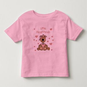 Camiseta Infantil Garota Ursa Pequeno Coração