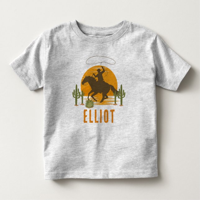 Camiseta Infantil Garoto cowboy western selvagem (Frente)