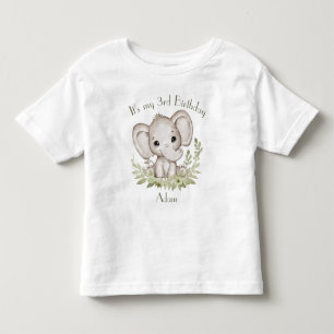 Camiseta Infantil Garoto de aniversário de elefante bonito