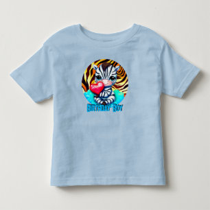 Camiseta Infantil Garoto de Aniversário de Zebra Cura