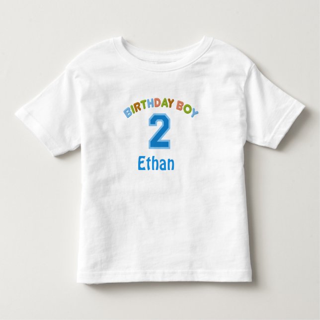 Camiseta Infantil Garoto de aniversário personalizado (2 anos) (Frente)